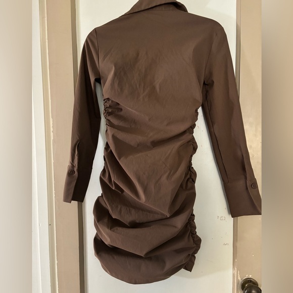 Zara button up ruched dress S - Picture 5 of 7